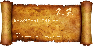 Kovácsi Fáta névjegykártya