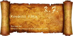 Kovácsi Fáta névjegykártya